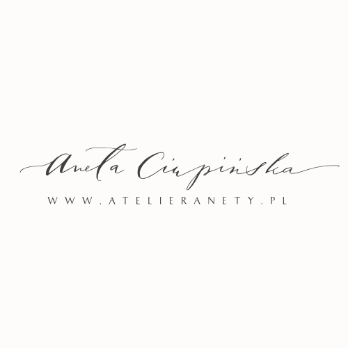 Kaligraficzny logotyp dla Atelier Anety